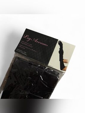 Y2K Deadstock 2000s leg avenue satin black gloves